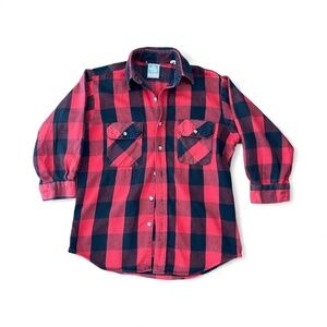 Vintage Outdoor Exchange Medium Buffalo Plaid Flannel Women's Shirt Size Medium